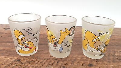 #ad The Simpsons Homer Shot Glass Lot Of 3 Vintage $24.00