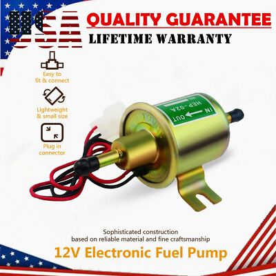 #ad Universal Gas Diesel Inline Low Pressure Electric Fuel Pump 12V 4 7 PSI E8012S $14.69