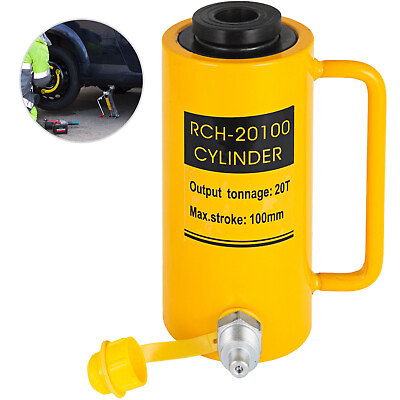 #ad VEVOR 20T Hydraulic Cylinder Jack Hollow 4quot; 100mm Stroke Ram Pressure Pump $117.69