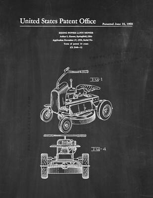 #ad Riding Power Lawn Mower Patent Print Chalkboard $9.96
