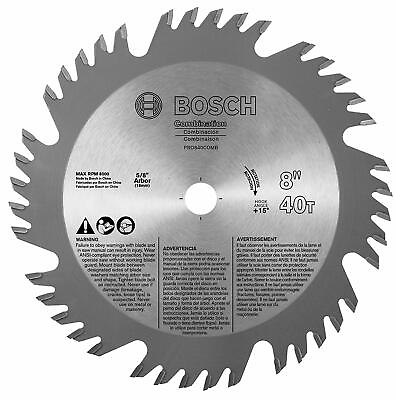 #ad Bosch PRO840COMBB 8quot; x 40T Combination Saw Blade 5 8quot; Arbor $15.00