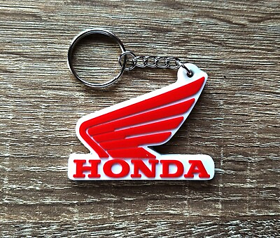 #ad Red Honda Wing Logo Keychain Key Ring Rubber Motorcycle Car Bike Racing Moto GP $3.50