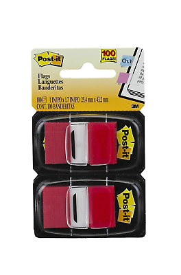 #ad Post it Standard Page Flags in Dispenser 1quot; Wide Red 100 Flags $9.95