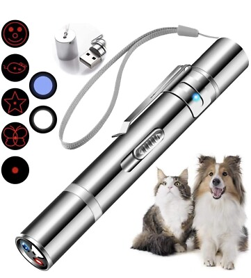 #ad Best Cat Laser Toy 7 Adjustable Patterns Laser Pointer USB Recharge Laser $7.99