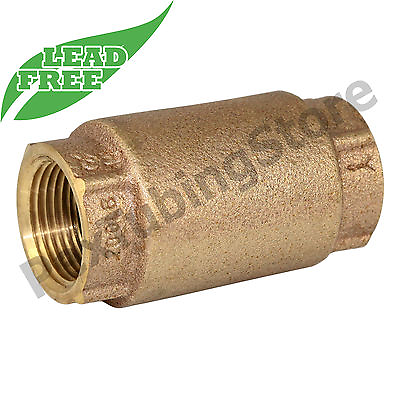 #ad 3 4quot; NPT Threaded In Line Brass Spring Check Valve LEAD FREE $15.40