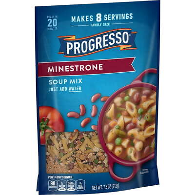 #ad Progresso soup mix minestrone 7.5 oz add water free shipping $12.99