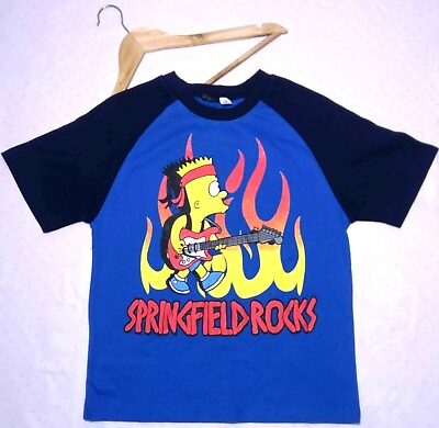 #ad Bart with a Guitar Simpon#x27;s Merchandise Springfield Rock Childrens Top Size 14 AU $7.20