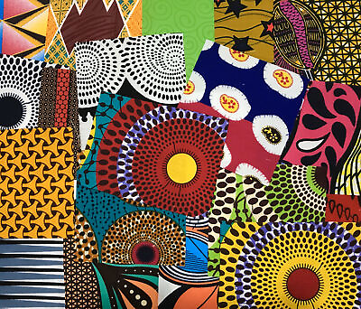 #ad Small Scrap Pieces African Print Fabric $22.81