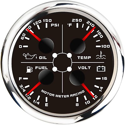 #ad W PRO 85mm Multi Function Water Temp °F Oil Pressure PSI Fuel Level 240 33 Volt $67.44