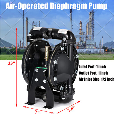 #ad 35GPM Air Operated Double Diaphragm Pump Aluminum 1 inch Inlet amp; Outlet Fluids $199.00