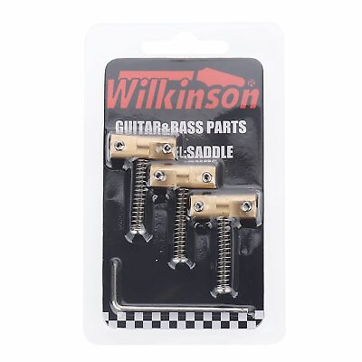 #ad Wilkinson Guitar Bridge Compensated Brass Saddles Set 3pcs Barrel Style Bri... $22.32
