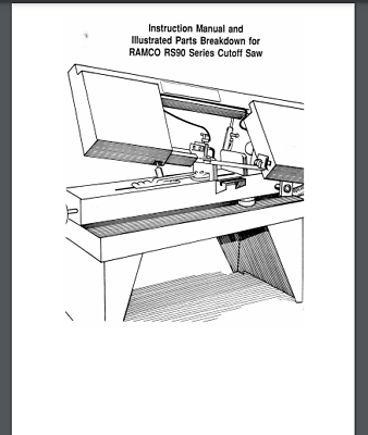 #ad Ramco RS90 Cut Off Saw Instructions and Parts Manual Comb Bound Gloss Covers $15.95