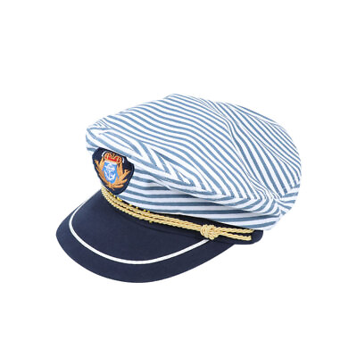 #ad Blue Cosplay captain hat Sail Hat Admiral Hat Navy Sailor Hat Navy Yacht Boat $15.19