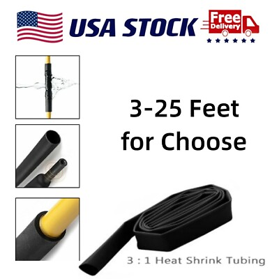 #ad Marine 3:1 Adhesive Lined Wire Cable Sleeves Waterproof Heat Shrink Tubing US $7.69