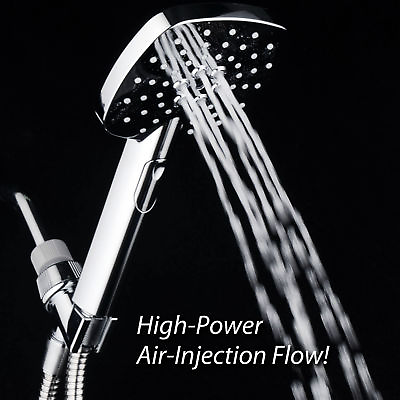 #ad AirJet 400 Multi Setting High Pressure 5quot; Multi Function Handheld Shower Head $34.99