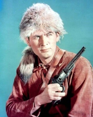 #ad #ad Fess Parker as TV#x27;s Davy Crockett holding up pistol 8x10 real photo portrait $10.99