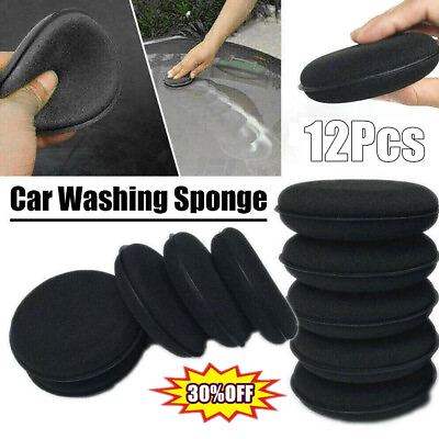 #ad 12Pcs Microfiber Foam Sponge Polish Wax Applicator Pads Car Home Cleaning Tool $3.54