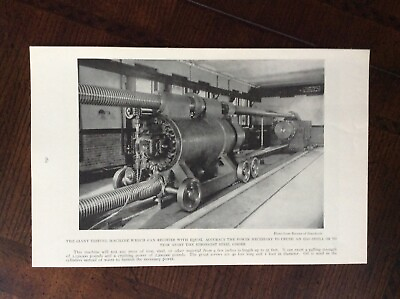 #ad 1915 vintage original magazine photo Giant Pressure Testing Machine $10.99