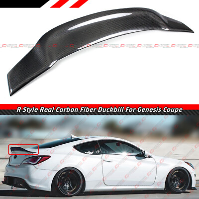 #ad FOR 2010 2016 GENESIS COUPE KDM R STYLE CARBON FIBER DUCKBILL TRUNK SPOILER WING $159.99