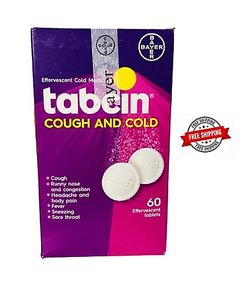 #ad Tabcin Morado Cold And Cough Gripe y Tos 60 Efervescent Tablets $28.49
