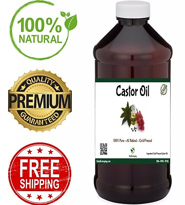 Castor Oil 100% Pure Cold Pressed Premium USP Grade Hexane Free Hair Body BULK $39.95