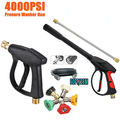 #ad High Pressure 4000PSI Washer Gun For Car Wash Foam Short Spray Wand Gun Nozzles# $6.99