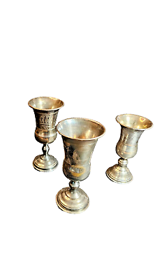 #ad #ad 3 Sterling Silver Kiddush Cups Tallest are approx 2 1 2quot; in diameter $249.99