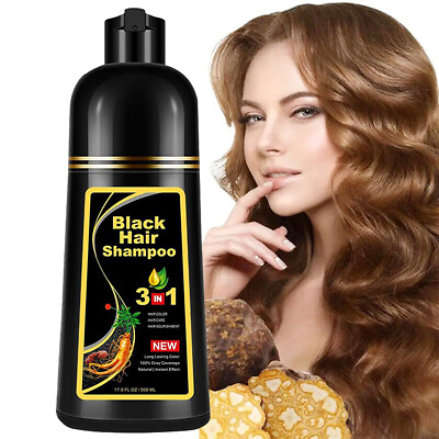 #ad Instant Black Hair Dye Shampoo 3 In 1 For Gray Hair Coverage For Women amp; Men $18.99