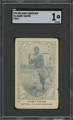 #ad #ad 1922 NEILSON#x27;S CHOCOLATE HARRY HOOPER 13 POOR V61 TYPE 1 SGC 1 CHICAGO WHITE SOX $240.00