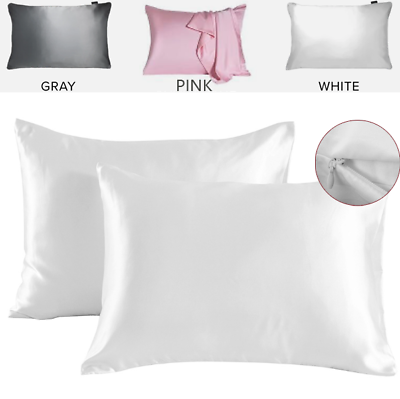 #ad Luxurious Mulberry Silk Pillowcase Christmas Gifts for Hair and Skin With Zipper $11.99