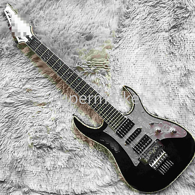 #ad 7 String Black Electric Guitar HSH Pickup Solid Body Chrome Hardware Fast Ship $261.32