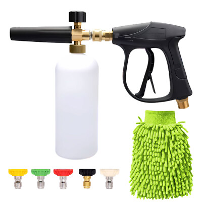 #ad 1 4quot; Snow Foam Pressure Washer Gun Car Wash Soap Lance Cannon Spray Jet Bottle $24.89