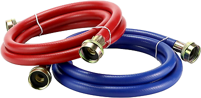 #ad 4FT Rubber Washing Machine Hoses Burst Proof Water Supply Lines for Hot and Cold $22.18