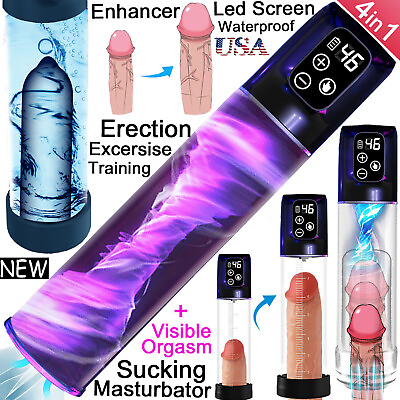 #ad #ad Vacuum Electric Penis Pump Digital Rechargeable Male Men Penis Enlarger Growth $27.16