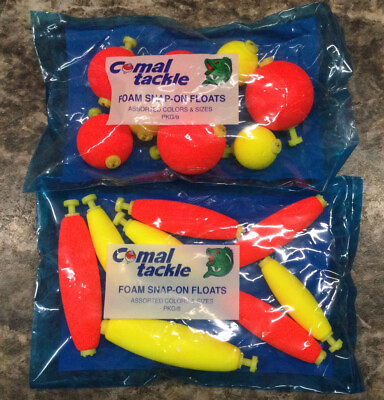 #ad 2 Pack Comal Tackle Foam Snap On Float Assortment Round amp; Oval 16 pc. Total $17.00
