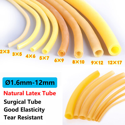 #ad Ø1.6mm 12mm Natural Latex Rubber Tube High Elastic Band For Medical Hemostasis $48.98