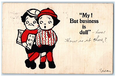 #ad 1907 Children My But Business Is Dull Kansas City Missouri MO Antique Postcard $9.72