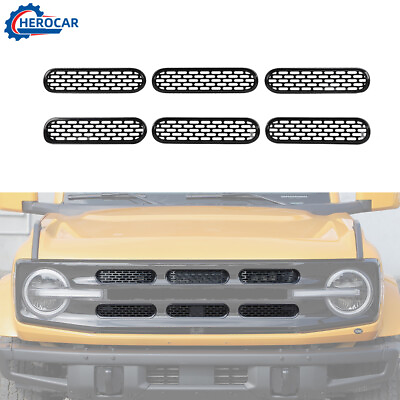 #ad Front Grille Inserts Mesh Trim Black Cover For Ford Bronco 2021 2 4 Door Black $19.89