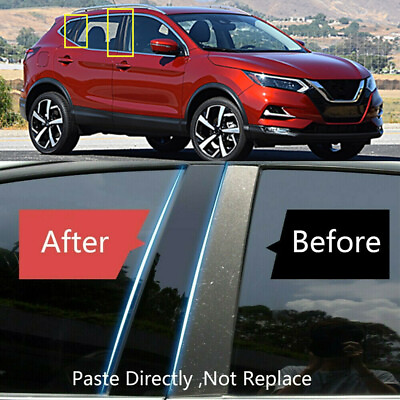 #ad Decal Cover Fit For 17 2021 Nissan Rogue Sport 6PC Door Pillar Posts Black Cover $26.00