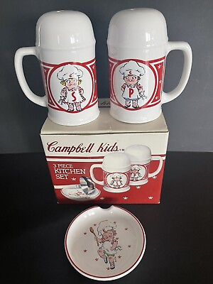 #ad Vintage CAMPBELL SOUP 3 Piece Kitchen Set 1990 NIB $16.95