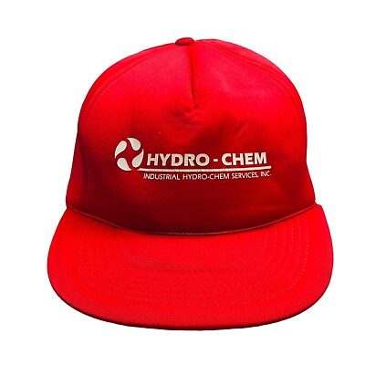#ad Vtg Hydro chem Janitor Trucker Hat Red Foam Road SnapBack Industrial Cleaning $27.03