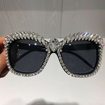 #ad Luxury Oversized Crystal Diamond Sunglasses Women Fashion Party Glasses Eyewear $12.99