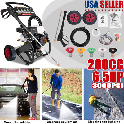 Gas High Pressure Washer Cart Design Fuel Powered Cleaner Cleans Car Fence Patio #ad $273.99
