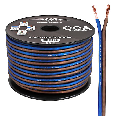 Skar Audio 12 Gauge CCA Car Audio Speaker Wire 100 Feet Matte Brown Blue #ad $25.49