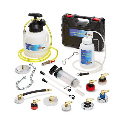 #ad Pressure Brake Fluid Bleeder Kit Pressure Tank with Gauge Relief Valve In... $304.99