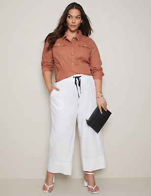 #ad #ad AUTOGRAPH Plus Size Womens Pants White Summer Linen Fashion Trousers $11.13