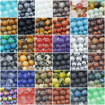 Natural Gemstone Beads Round Loose Wholesale 4mm 6mm 8mm 10mm 12mm 15.5quot; Strand #ad $5.98