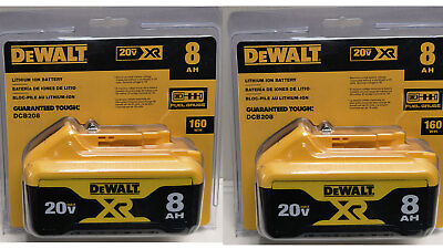 #ad 2 New Dewalt DCB208 20V Max XR 8.0Ah Lithium Ion Batteries Li ion DCB208 2 $120.99