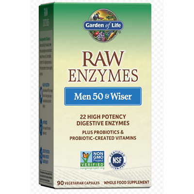 #ad Garden of Life Raw Enzymes Men 50 amp; Wiser 90 Veg Caps $44.09