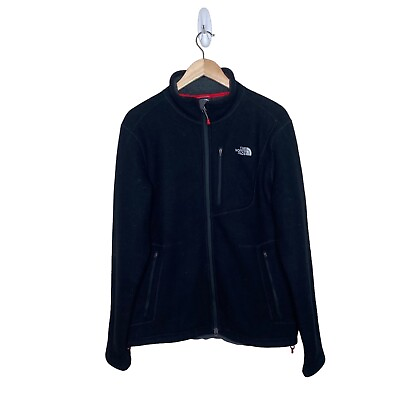 #ad THE NORTH FACE Zermatt Zip Jacket Mens M Wool Blend Sherpa Fleece Black GBP 54.99